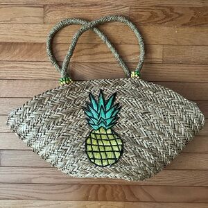 Pineapple Straw Purse Tote Francesca's